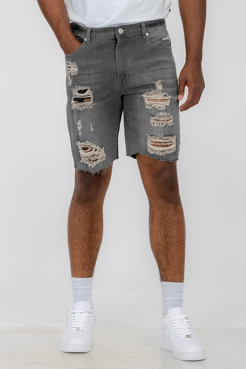 Mens Distressed Denim Shorts - Horizon Bliss