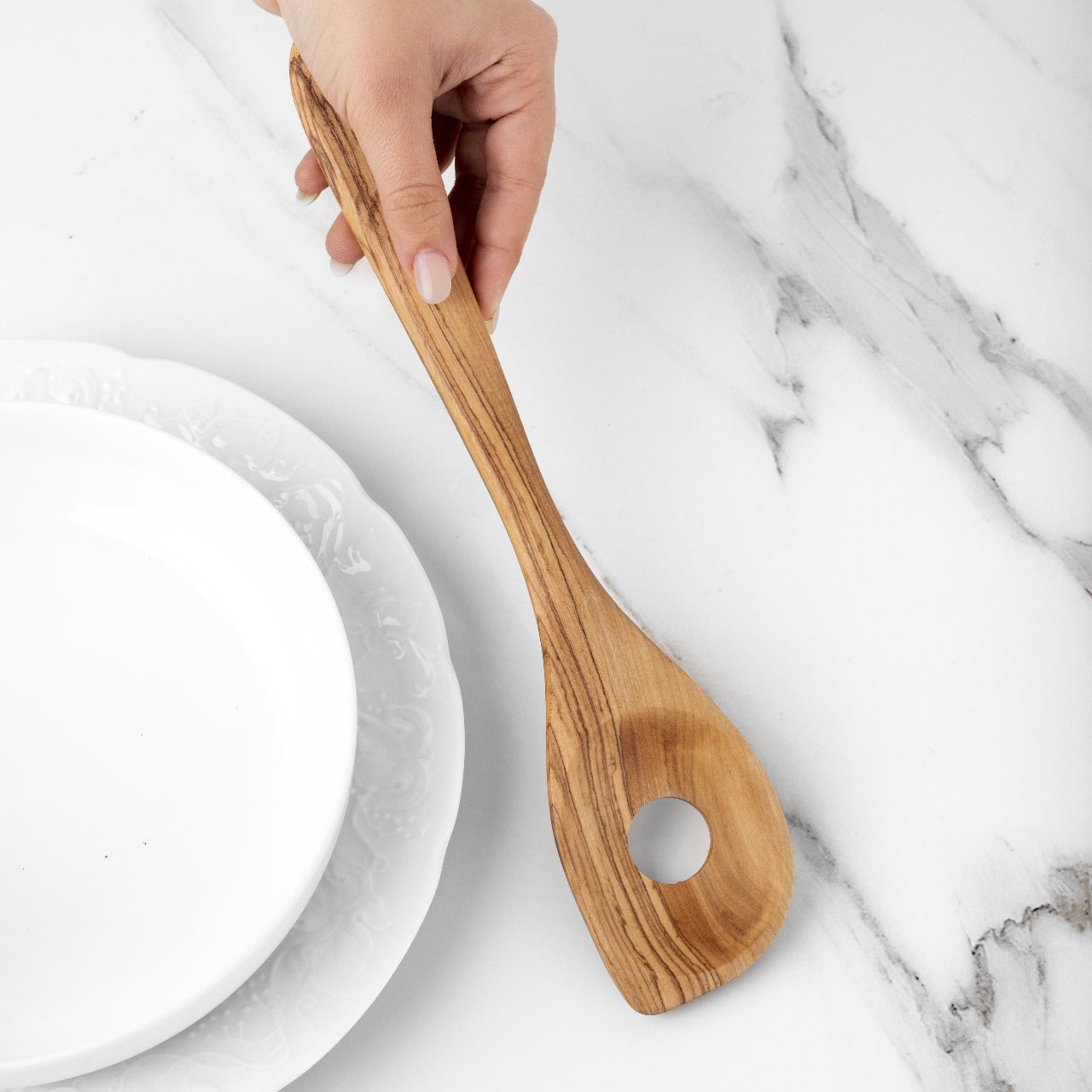 Handmade Olive Wood Risotto Spoon, 11.8"