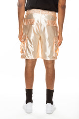 Satin Cargo Shorts - Horizon Bliss