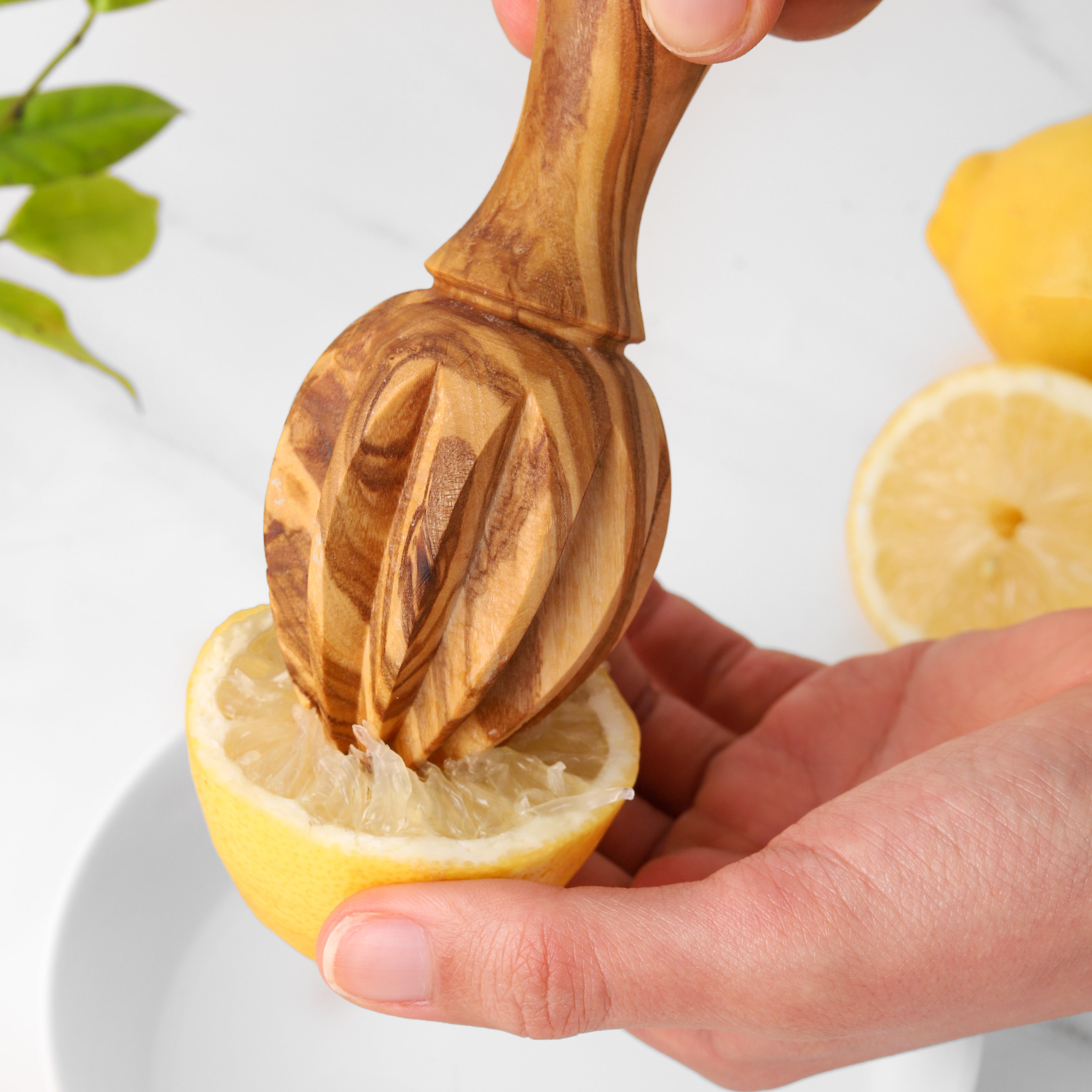 Handmade Olive Wood Lemon Squeezer - Rustic Citrus Reamer