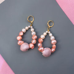 Candy Shell Pearl Earrings - Horizon Bliss