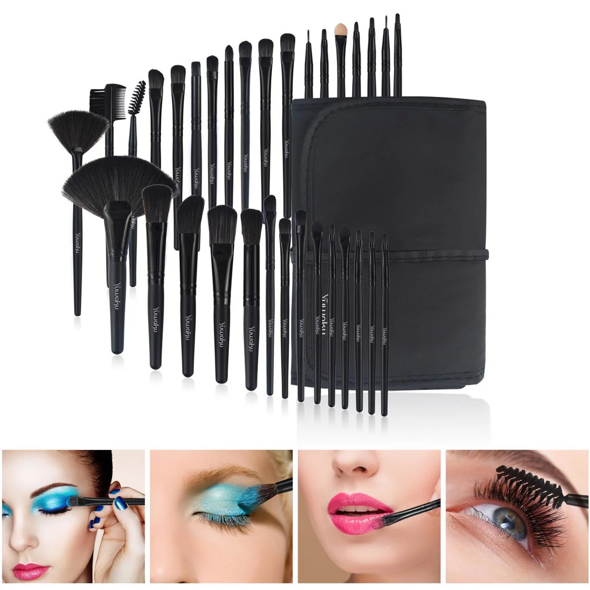 32pcs Facial Eye Shadow Eyeliner Foundation Makeup Brush Set - Horizon Bliss