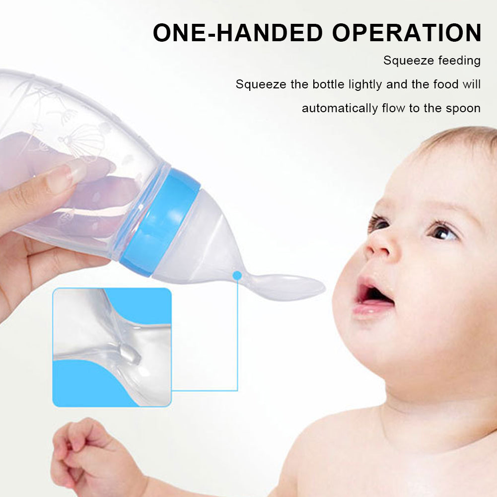 90ML Safe Newborn Baby Feeding Bottle Silicone Feeding Spoon Bottle - Horizon Bliss