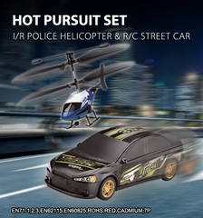 Hot Pursuit Set; I/R Police Helicopter & R/C Street Car - Horizon Bliss