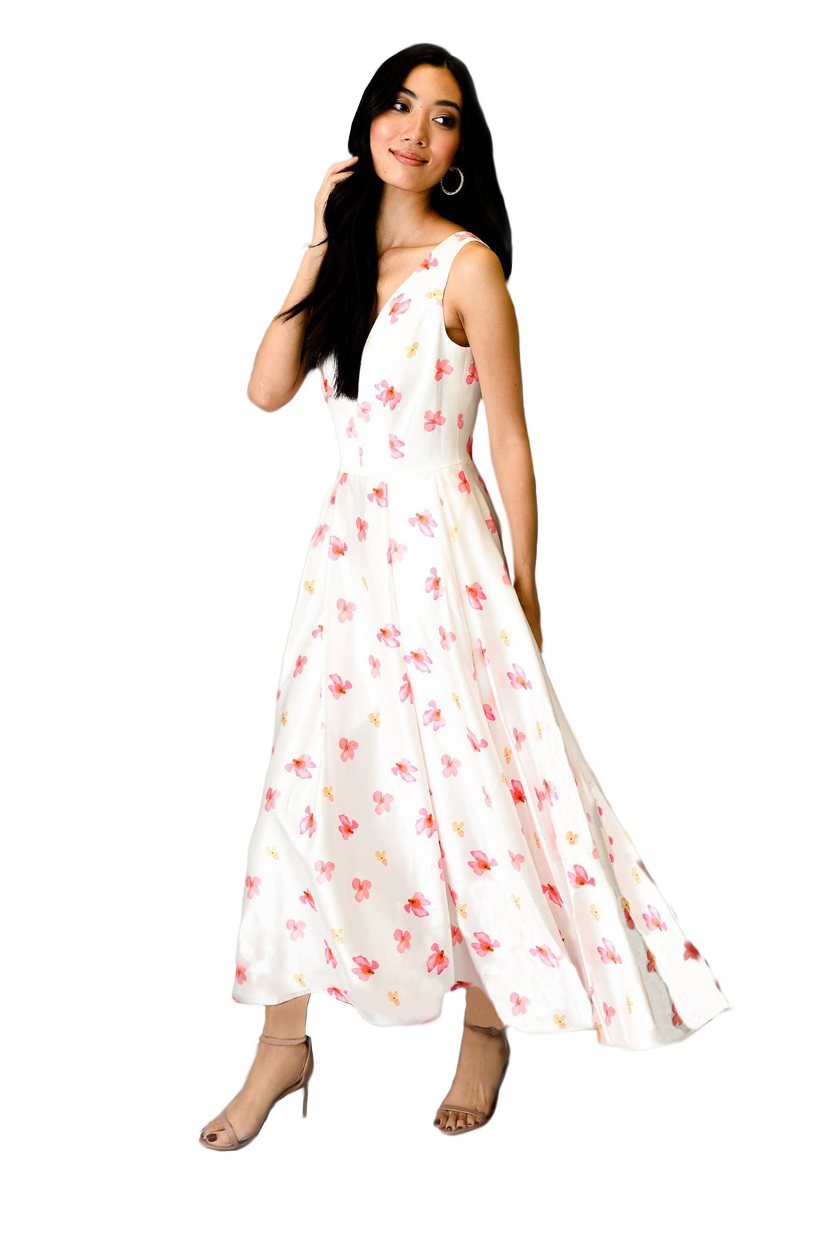 Women's Formal Floral Midi Dress - Horizon Bliss