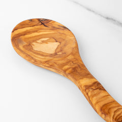 30cm (11.8") Olive Wood Cooking Spoon, Handmade with Curvy Handle