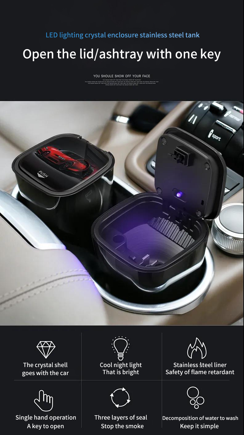 Auto Car ashtray multi function ashtray with light - Horizon Bliss