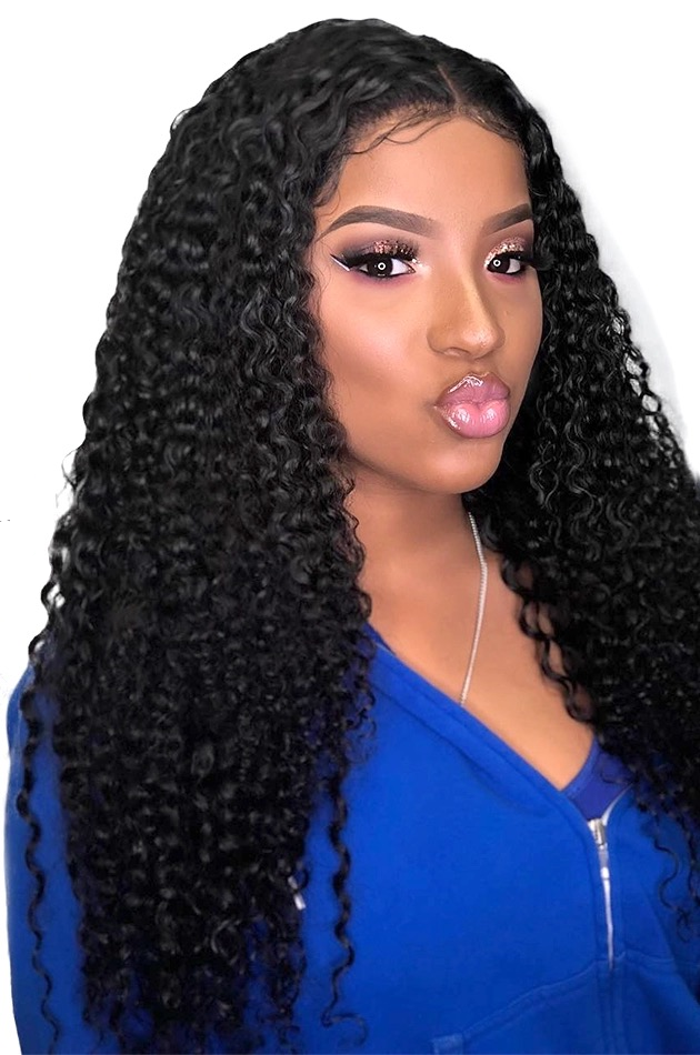 180% Density Full 4x4 Transparent Lace Front Kinky Curly Human Hair Wi - Horizon Bliss