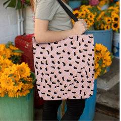 Pink Leopard Print Shopper Tote Bag Medium - Horizon Bliss