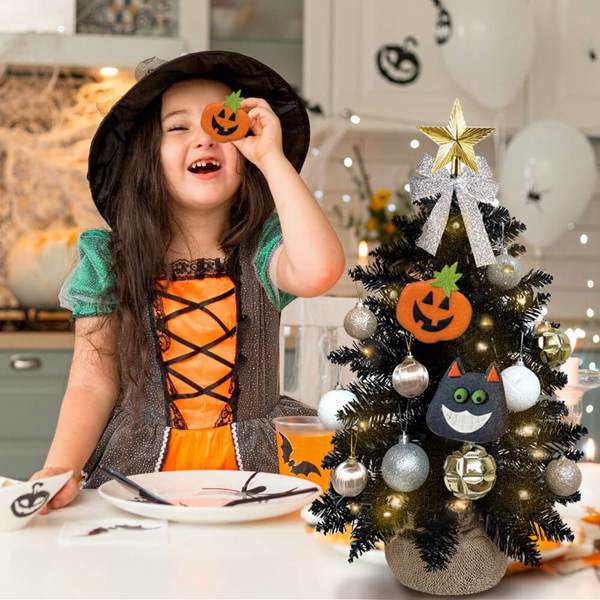 2FT Halloween Decoration Tabletop Christmas Tree with Lights