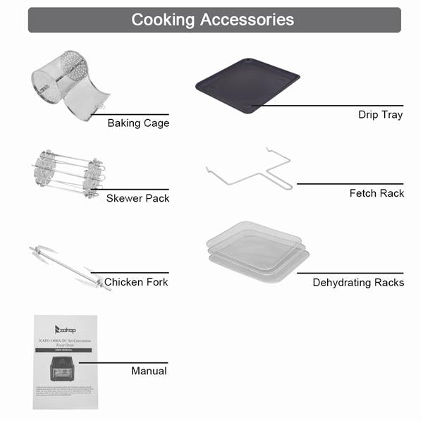 1800W ZOKOP KAFO-1800A-D1 120V 16 L Air Fryer - Horizon Bliss