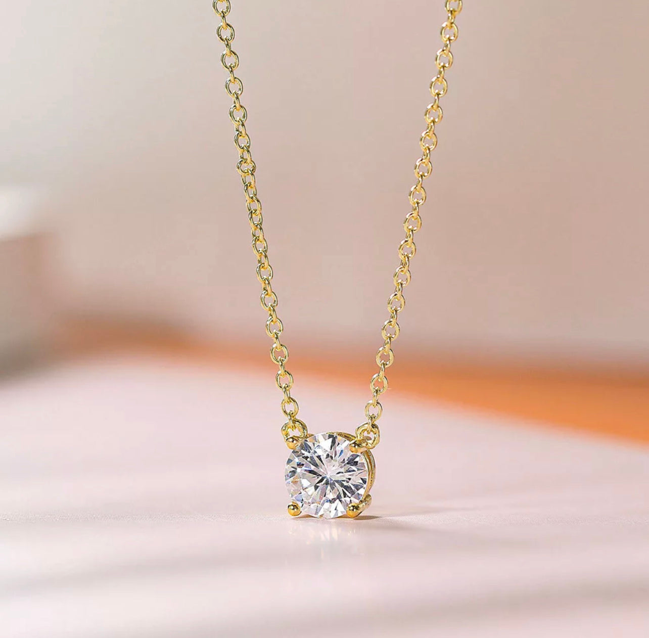 Classic Solitaire Necklaces. Silver or Gold. 10 necklaces per display. - Horizon Bliss