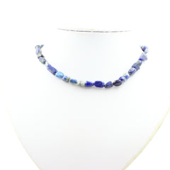 Lapis Lazuli from Pakistan bead necklace stainless steel chain - Horizon Bliss