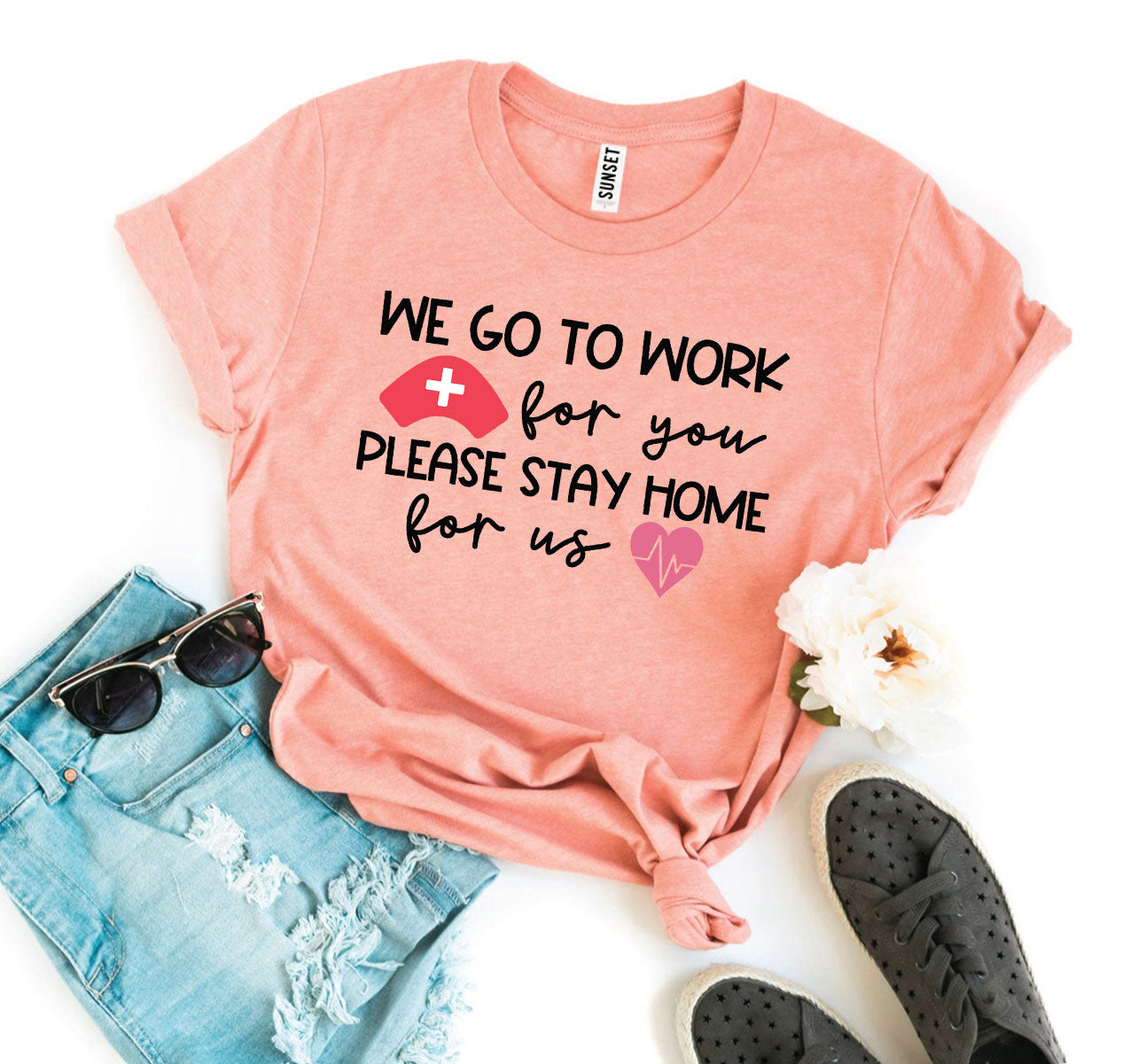 We Go To Work For You T-shirt - Horizon Bliss