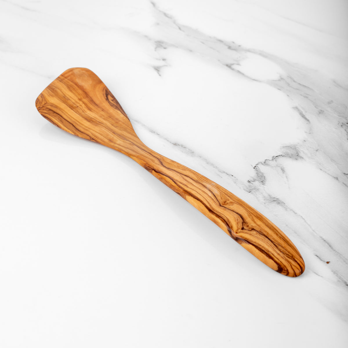 30cm (11.81") Handmade Olive Wood Corner Spatula