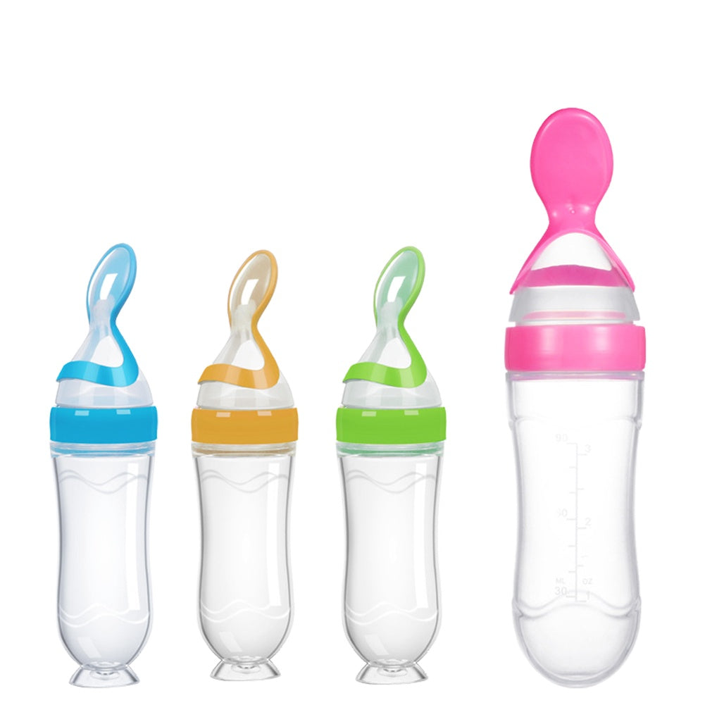 90ML Safe Newborn Baby Feeding Bottle Silicone Feeding Spoon Bottle - Horizon Bliss