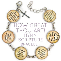 How Great Thou Art Hymn & Scripture Glass Charm Bracelet – Stainless - Horizon Bliss