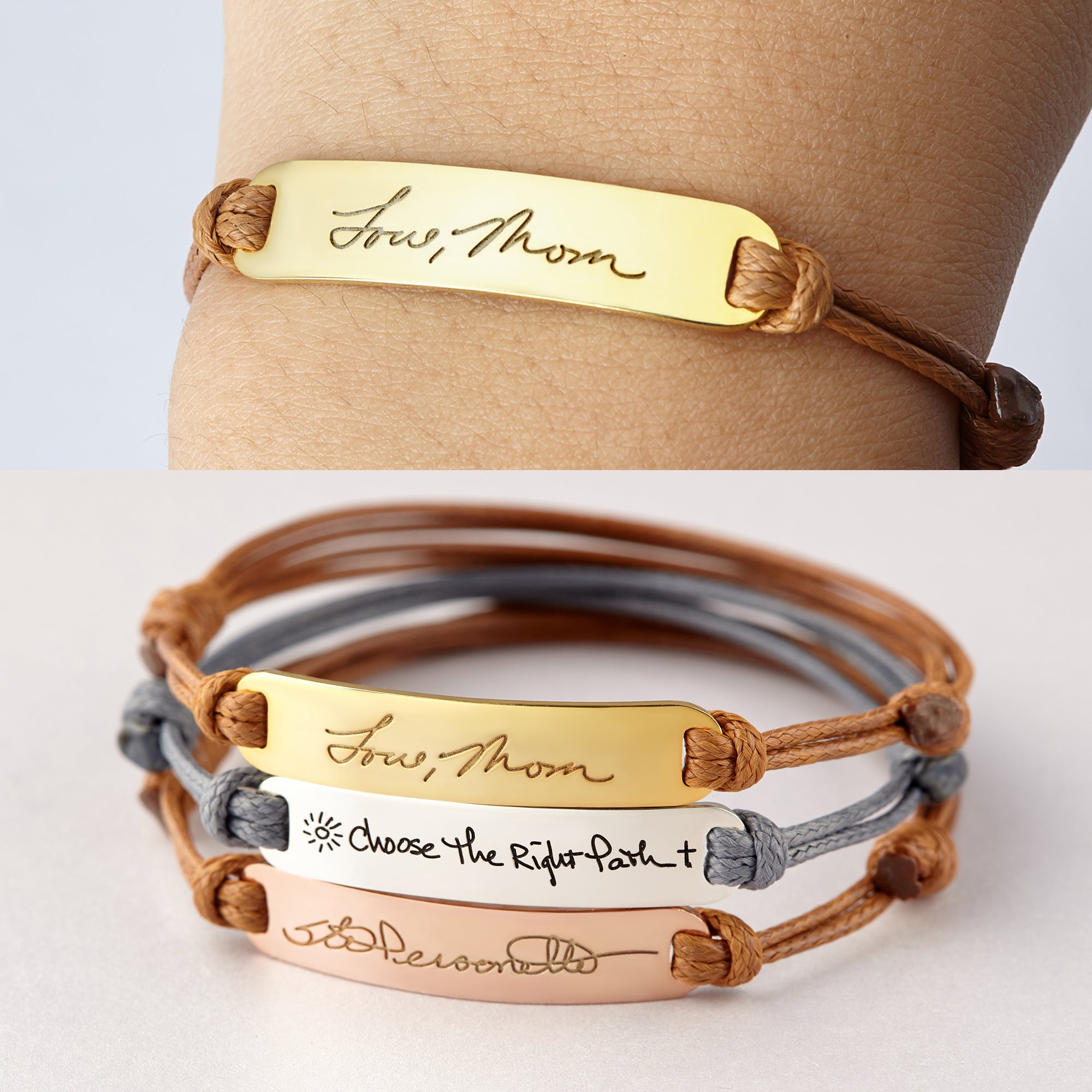 Personalized Handwriting Bracelet Handwritten Signature Jewelry - Horizon Bliss