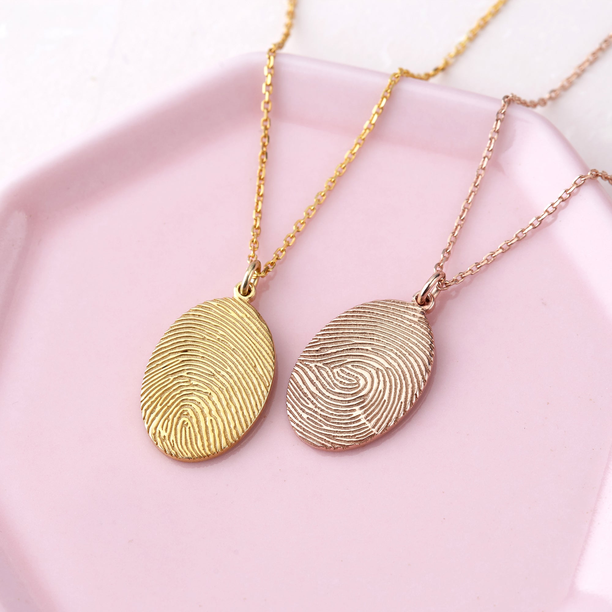 Actual Fingerprint Necklace Memorial Thumbprint Jewelry - Horizon Bliss