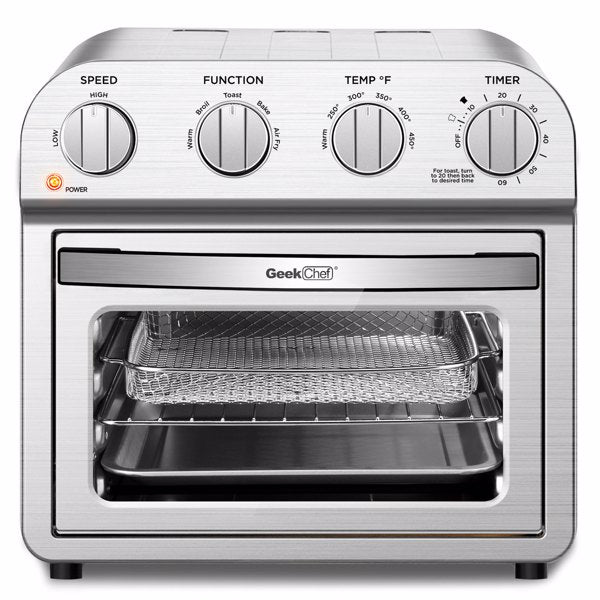 Geek Chef Air Fryer Toaster Oven Combo Stainless Steel Silver - Horizon Bliss