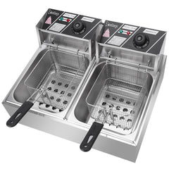 110V 12L Stainless Steel Double Cylinder Electric Fryer - Horizon Bliss