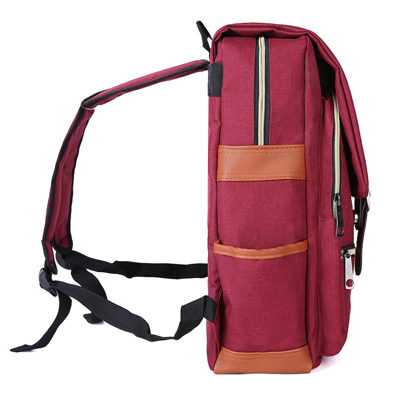 Slim Backpack,College,School &Business Fits 15-inch Laptop-Wine Red - Horizon Bliss