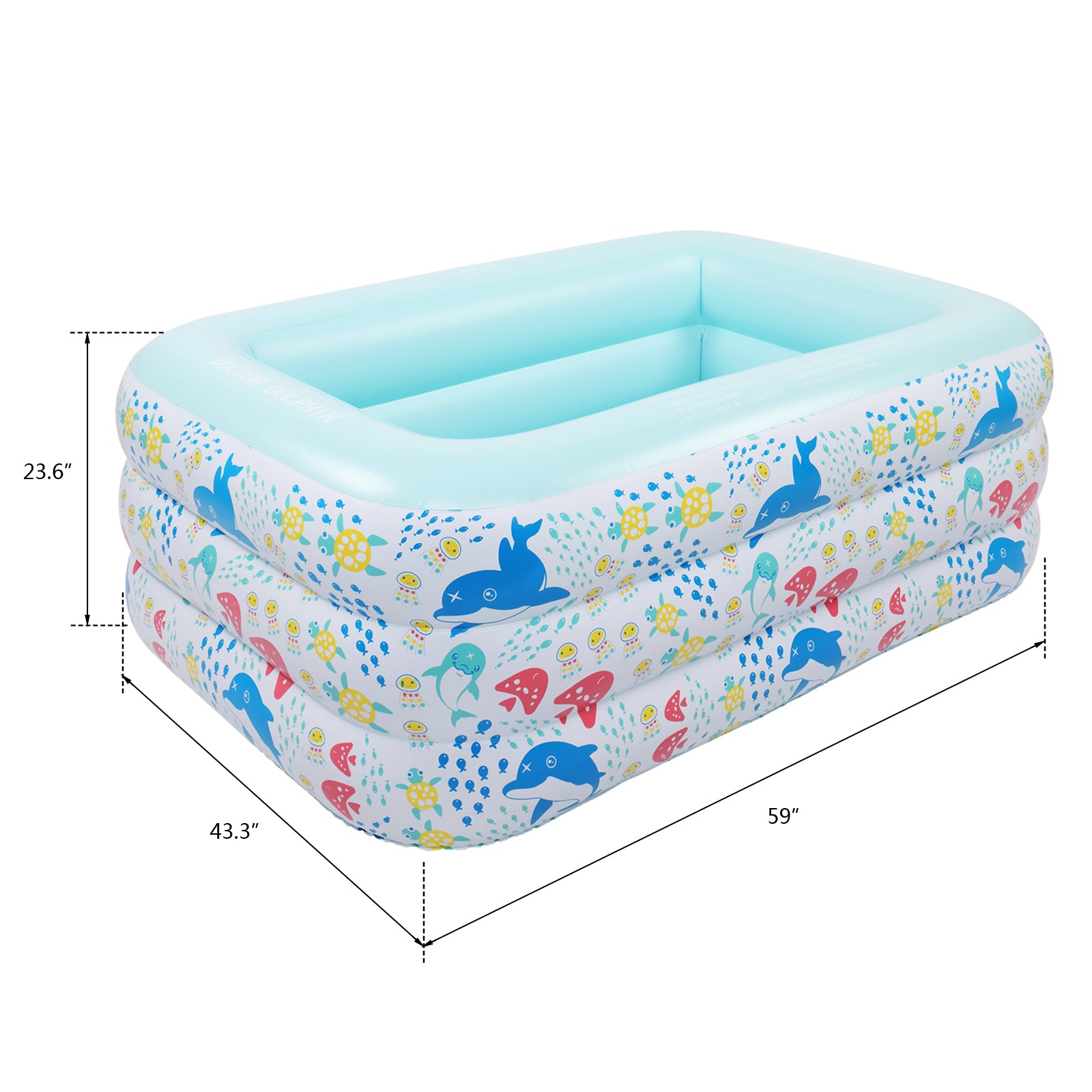 59" X 43.3" X 23.6" Inflatable Swim Pool for Kids - Horizon Bliss