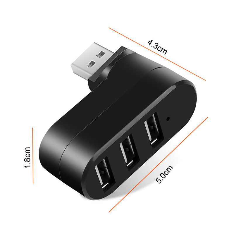 3 in 1 Rotatable USB 2.0 Hub Splitter