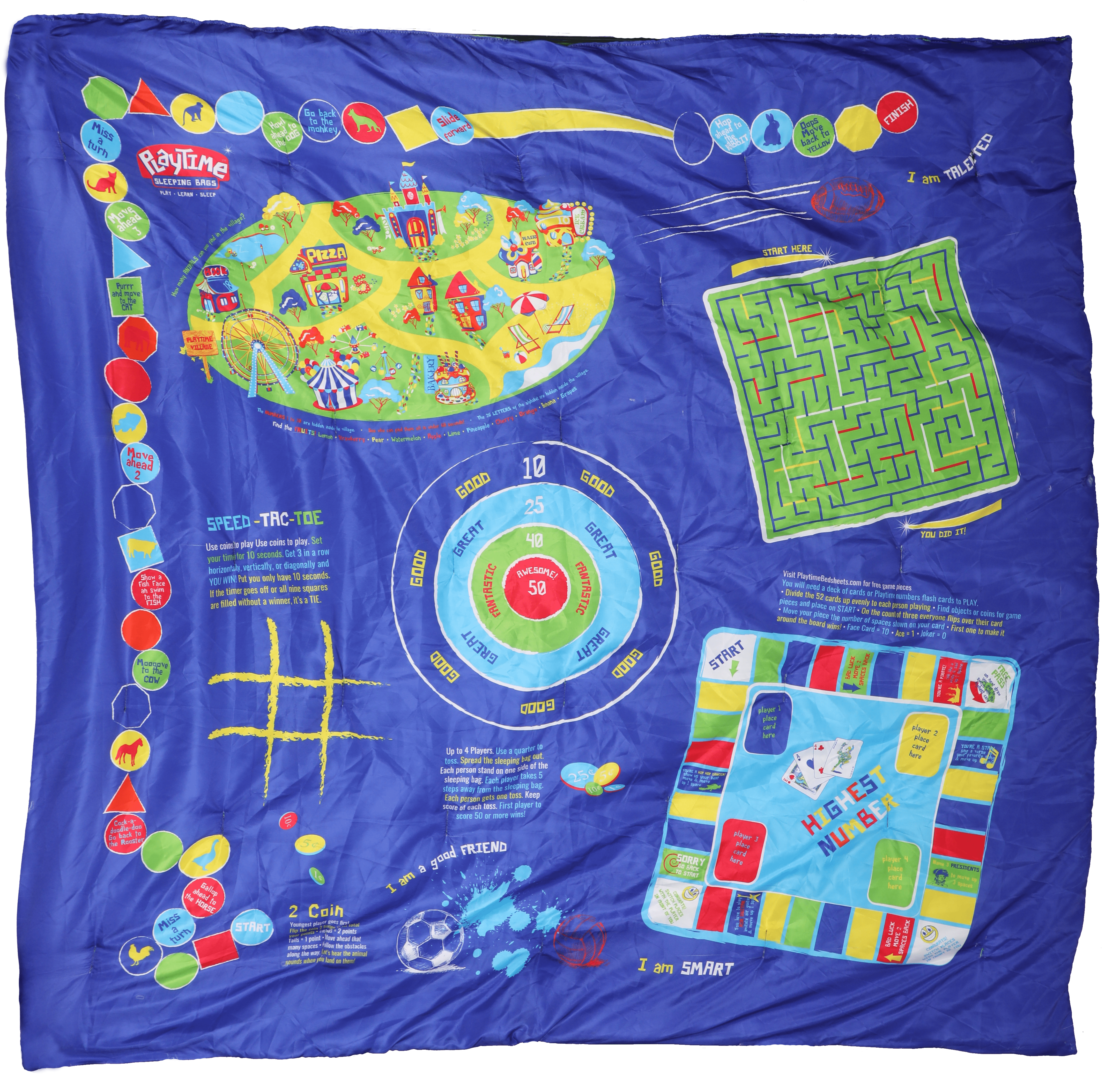 Playtime Reversible Slumber Bag. Over 35 Fun Interactive Games! - Horizon Bliss