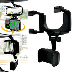 Car Phone Holder Car Rearview Mirror Mount Phone Holder 360 Degrees - Horizon Bliss