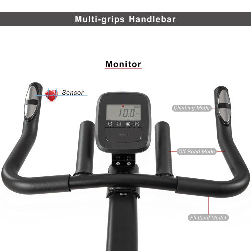 Indoor Cycling Bike 4-Way Adjustable Handlebar & Seat LCD Monitor - Horizon Bliss