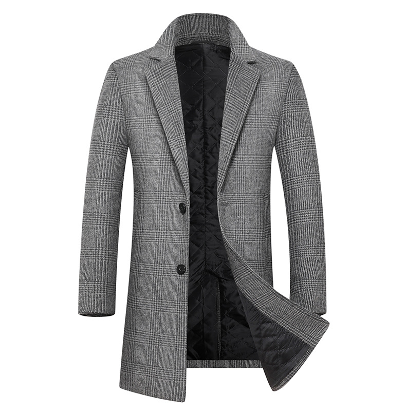 Fashion Plaid Single Breasted Jackets Men's Wool Coats - Horizon Bliss