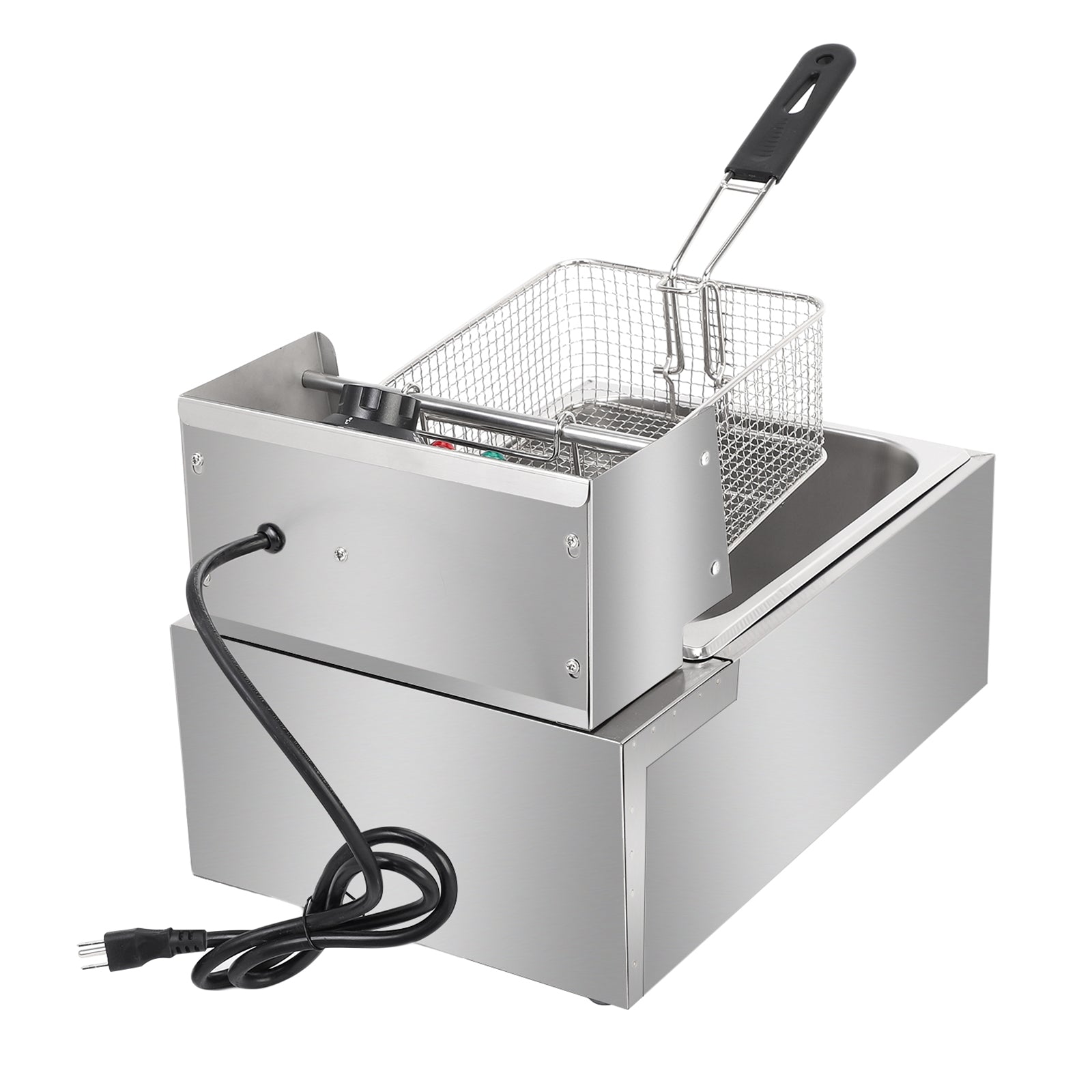 2500W MAX 110V 6L Stainless Steel Single Cylinder Electric Fryer - Horizon Bliss