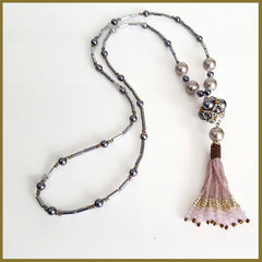 "NEW" Pink Beaded Tassel Haematite - Horizon Bliss