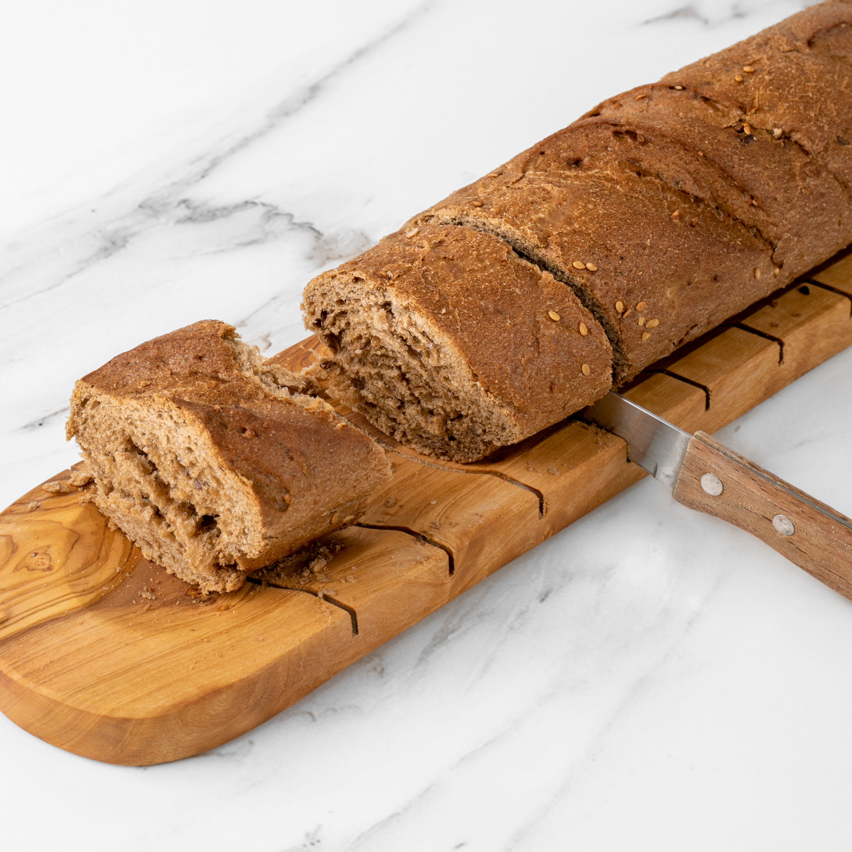 Handmade Olive Wood Bread Board | Rustic Slicing and Serving Platter