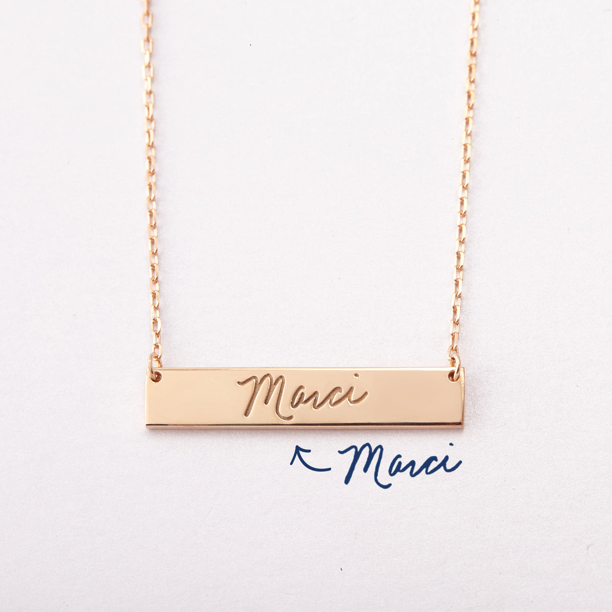 Custom Handwritten Necklace Engraved Handwriting Jewelry - Horizon Bliss