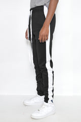 SLIM FIT TRACK PANTS- BLACK/ WHITE - Horizon Bliss