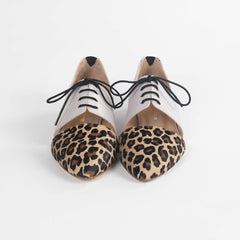 Calf Hair Leather Flat Shoes- Indigenous by Lordess - Horizon Bliss