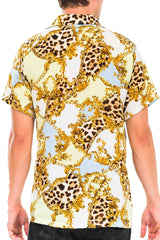 Cheetah Cuban Shirt and Denim Shorts - Horizon Bliss