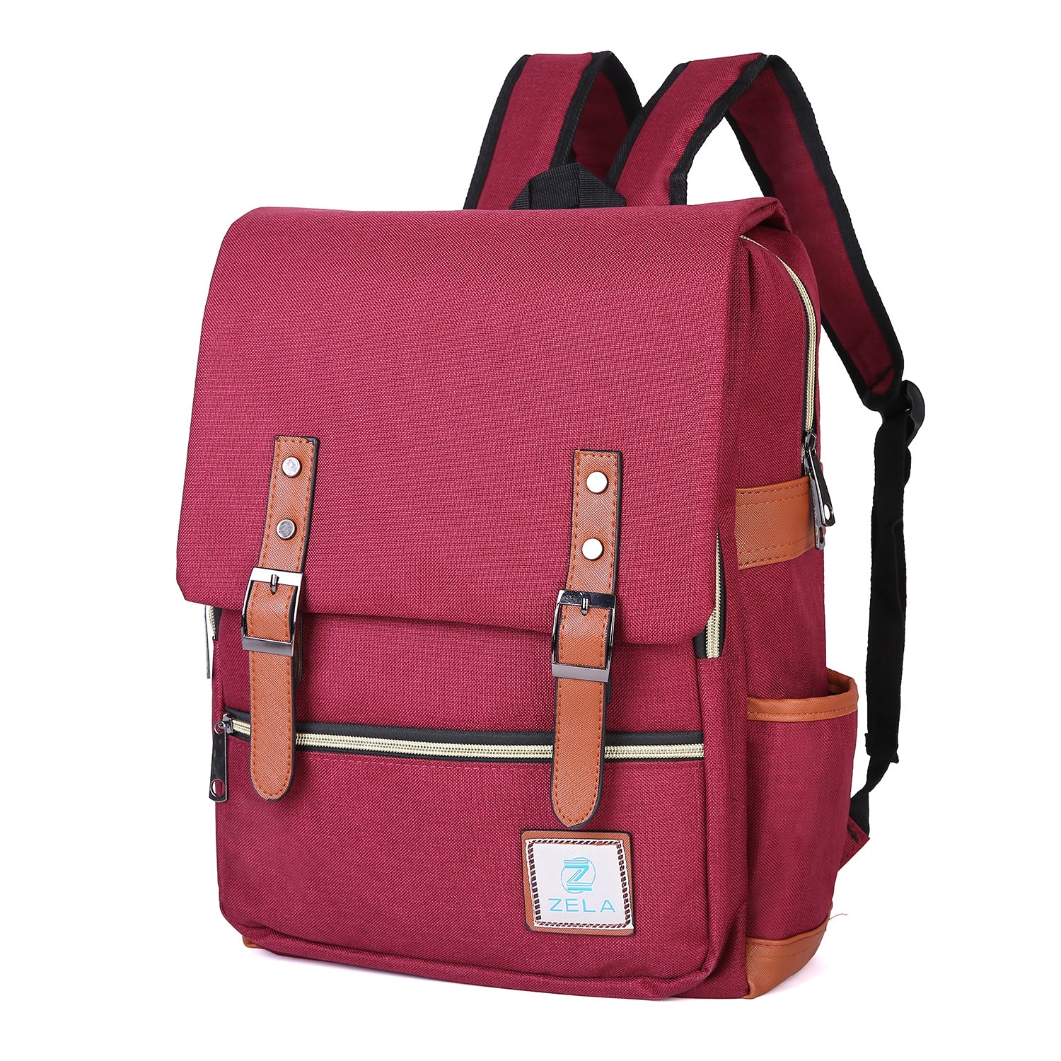 Slim Backpack,College,School &Business Fits 15-inch Laptop-Wine Red - Horizon Bliss