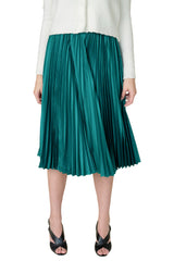 Emerald Green Pleated Skirt - Horizon Bliss