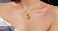 18K Zodiac Sign and Birthstone Necklace - Horizon Bliss