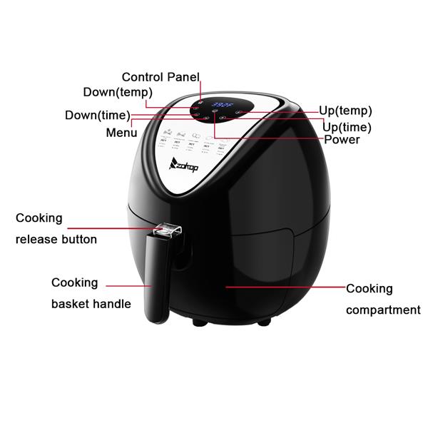 120V 1800W 5.3 L Air Fryer Computer Model - Horizon Bliss