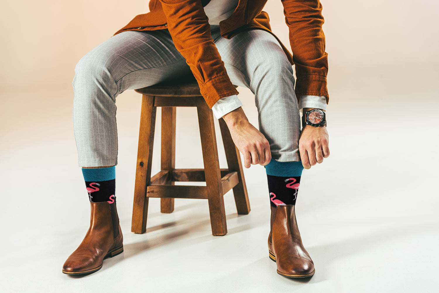 Sick Socks – Flamingo (Black) – Exotic Animals Casual Dress Socks - Horizon Bliss