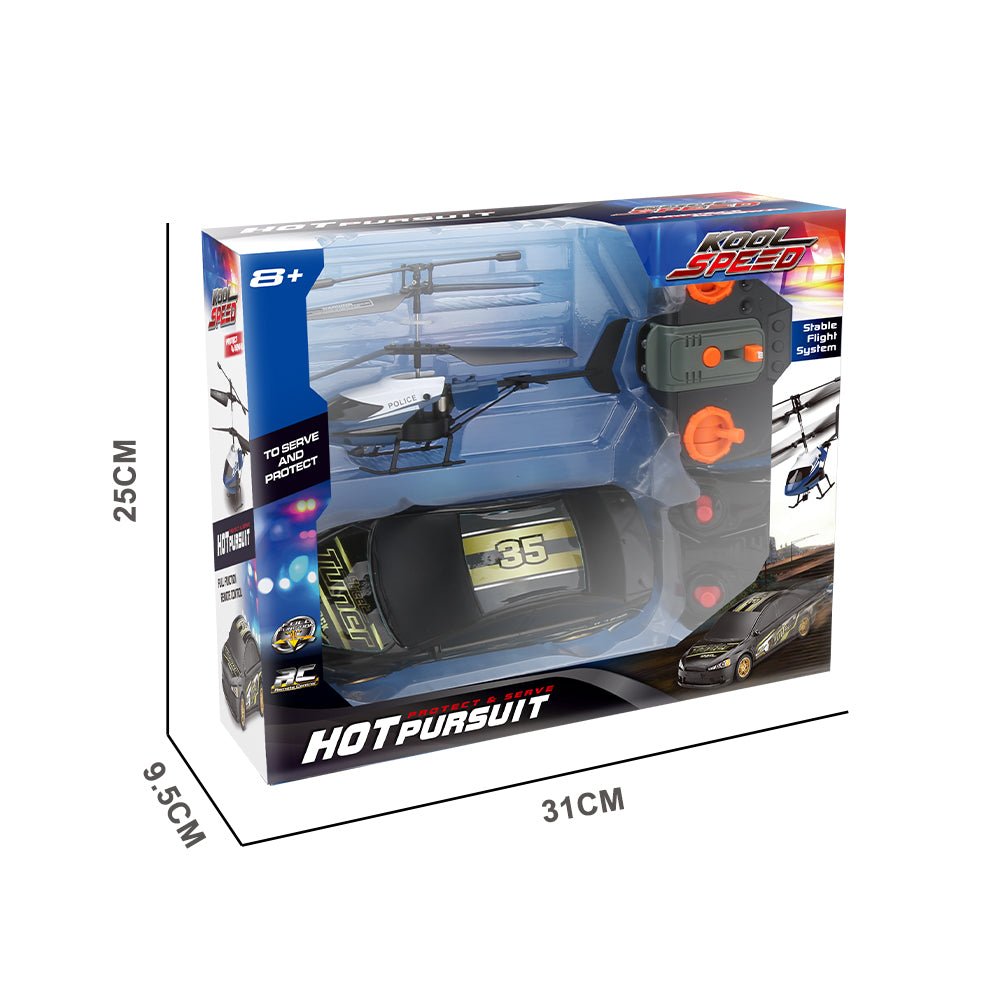 Hot Pursuit Set; I/R Police Helicopter & R/C Street Car - Horizon Bliss