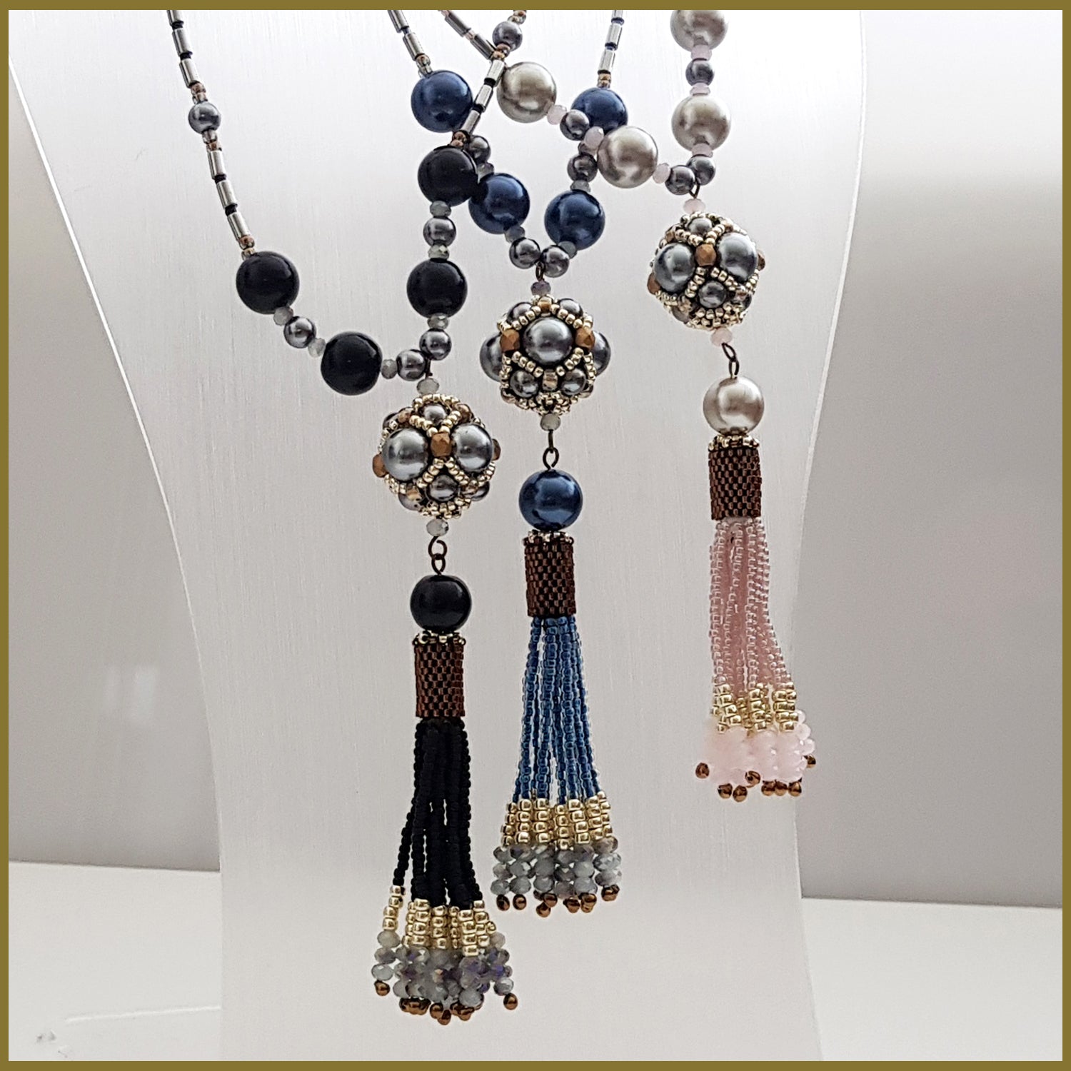 "NEW" Black Beaded Tassel and Hematite - Horizon Bliss