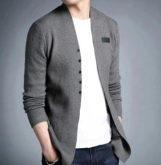 Mens Slim Fit Cardigan with Button Design - Horizon Bliss