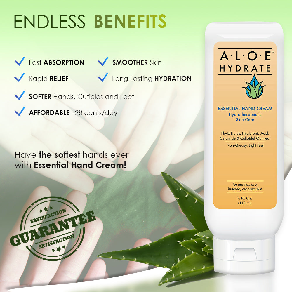 AloeHydrate Essential Hand Cream; Moisturize, Soften, Repair Dry Skin