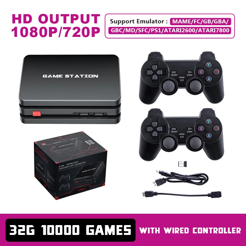 Video Game Consoles Built-in 10000+Games With Wireless Controller