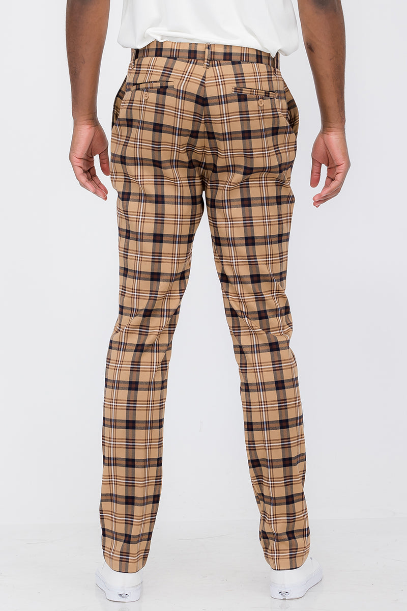 Plaid Slim Fit Trouser Pants - Horizon Bliss